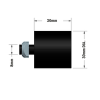52-410-3 MODULAR SOLUTIONS DOOR PART 30 SERIES 30MM X 30MM RUBBER DOOR STOP M8 STUD W/HARDWARE